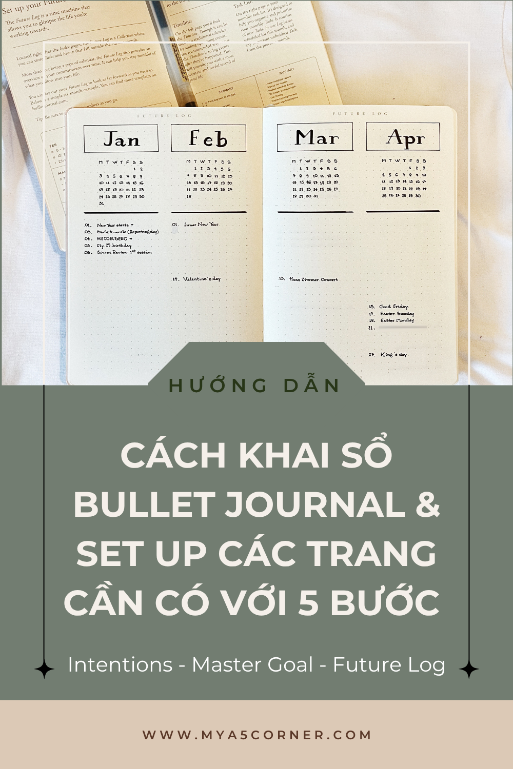 Set Up sổ Bullet Journal (1/3): Trang Future Log và Đặt Mục Tiêu